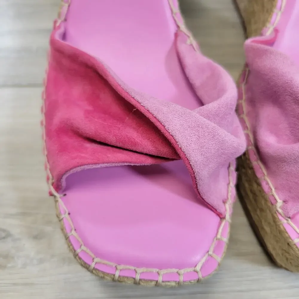 Kenneth Cole Sol Sandals Women's 11 Pink Espadrille Wedge